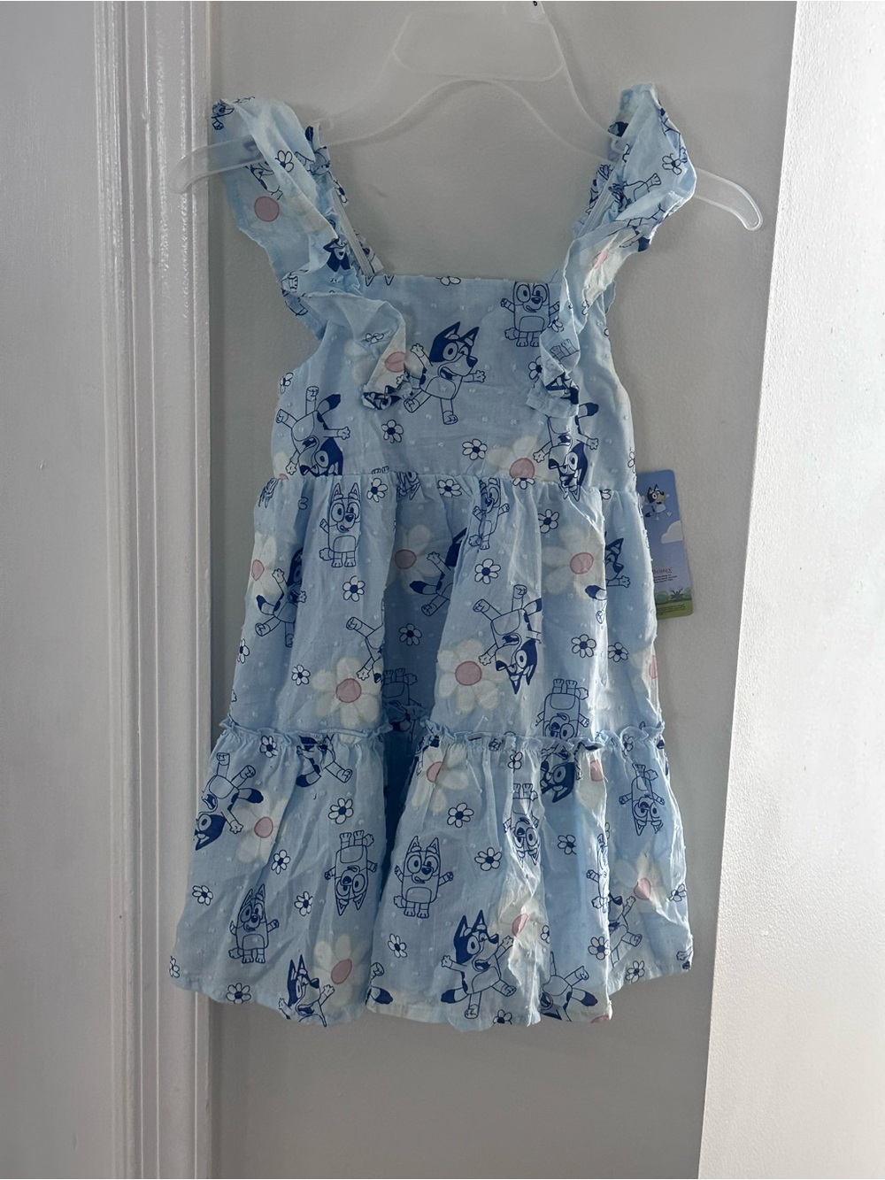 4T toddler Girl Bluey Print Ruffle Sundress